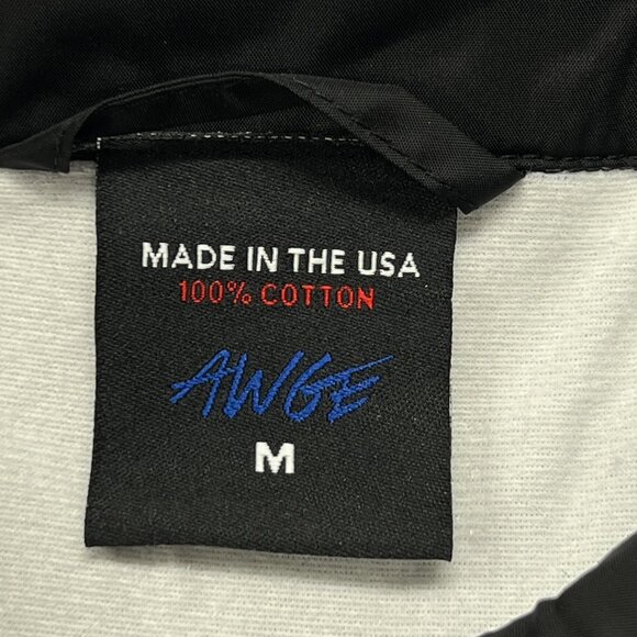 AWGE A$AP Rocky 420 Black Satin Coach Jacket Snap Medium ASAP MOB Marijuana USA - Picture 7 of 16